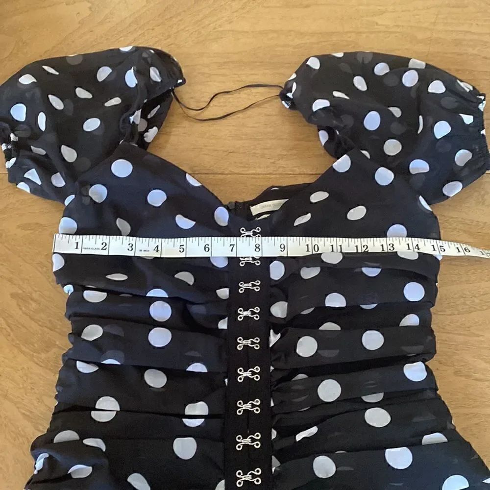 Urban Outfitters Black & White Skye Polka Dot Mini Dress Size Small - Picture 11 of 14